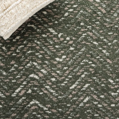 Ivory Charcoal 2'6"x4' Synthetic Easy-Care Rectangular Rug