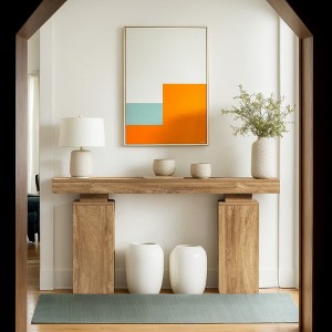 Hommoo Farmhouse Long Console Table with Foyer Stand - 1 of 4