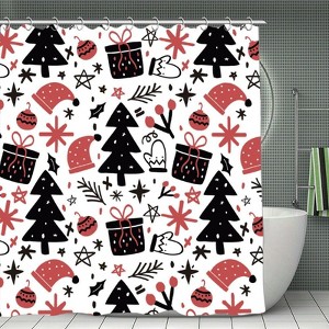 Christmas Pattern Shower Curtain ¨C Waterproof Polyester, Holiday Bathroom Decoration, Durable and Easy Care 70.8x70.8 Inch - 1 of 1