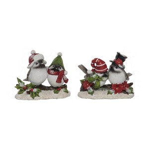 Transpac Resin Bird Couple Figurine Set of 2 - Perfect Christmas Decorative Objects for Holiday Cheer - 1 of 1