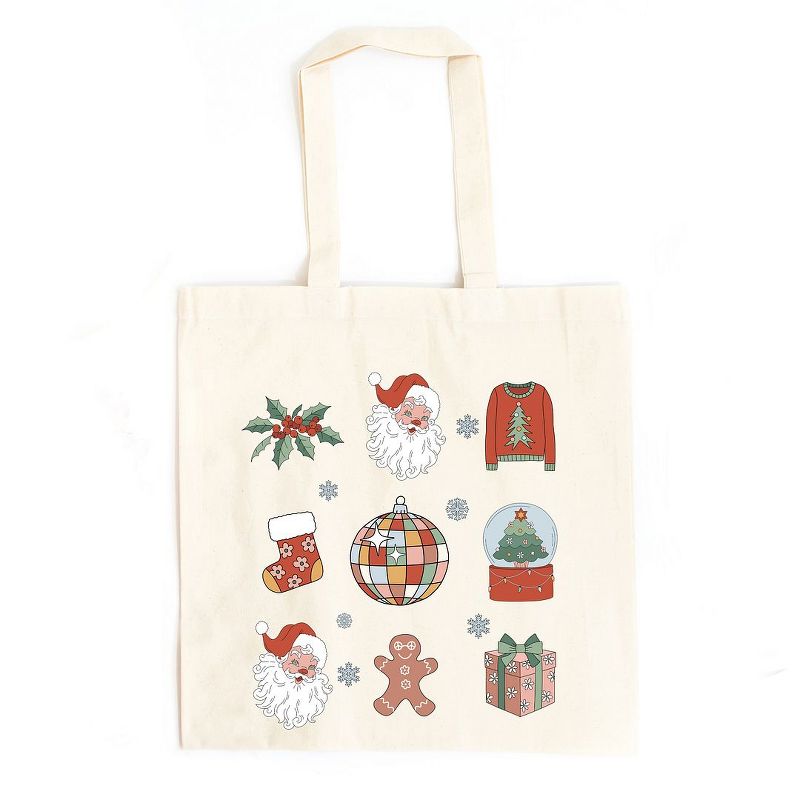 City Creek Prints Christmas Collage Canvas Tote Bag - 15x16 - Natural, 1 of 3