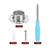 Unique Bargains O-Shaped Stainless Steel Closet Shower Rod Holder 4 Pcs - 3 of 4