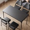 Whizmax Folding Table, Portable Folding Card Rectangle Table with Metal Frame, PU Leather Upholstered Foldable Table, for Dining Room, Living Room - 4 of 4