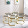 NicBex Coffee Tables for Living Room 16.54" High Hexagon Coffee Table with Tempered Glass Top and Steel Frame for Bedroom, Silver - 4 of 4