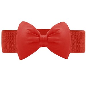 Allegra K Women Elastic Belt Wide Stretchy Cute Bowknot Wedding 2 Pcs - 1 of 4