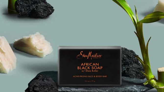 SheaMoisture African Black Soap Original Scent Face and Body Bar Soap - 3.5oz, 2 of 12, play video