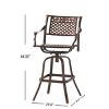 Coolbibila 1 Piece Outdoor Cast Aluminum BarStool Chair,Aluminum Patio Bistro Arm Chair,Antique Copper Finish BarStool Chair - 4 of 4