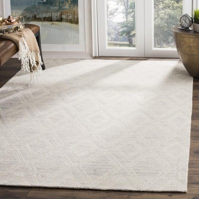 Ivory Flat Woven Handmade Wool Area Rug 6' x 9'