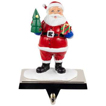 Northlight 6.25" Santa Claus with Tree and Present Christmas Stocking Holder