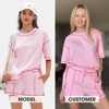 EXLURA Women's Casual Summer 2 Piece Sets 100% Cotton Short Sleeve Tshirt and Shorts Matching Sweatsuits Lounge Set 2025 - 2 of 4