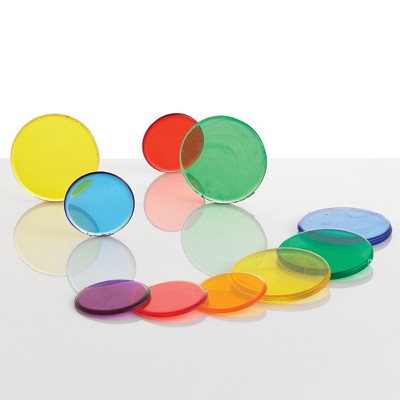 Transparent Counting Chips - 500 Pieces, 6 Colors, 2 Sizes, In Storage Jar