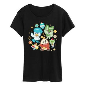 Women's - Pokémon - Sprig Fuec Quax Cafe Short Sleeve Graphic T-Shirt - 1 of 4