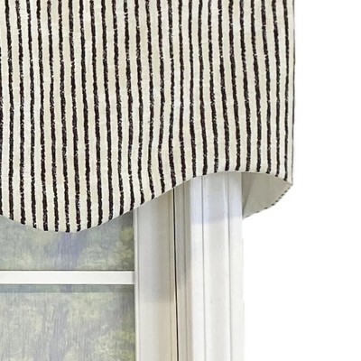 Duval Black and White Striped Rod Pocket Valance