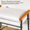 SUGIFT Cushioned Metal & Wood Ottoman Bench - 3 of 4