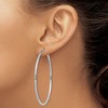 Black Bow Jewelry 2mm, Diamond Cut, XL Sterling Silver Hoops - 55mm (2 1/8 Inch) - 3 of 4