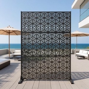 Freestanding Outdoor Privacy Screen,  Metal Decorative Privacy Screen Panels, for Climbing Plants, Ideal for Patio, Balcony, Deck - 1 of 4