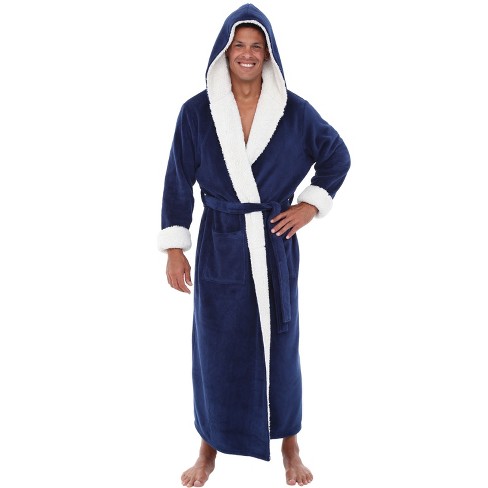 Mens large dressing gown with online hood