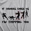 Womens If Zombies Chase Us Im Tripping You T Shirt Funny Zombie Apocalypse Undead Joke Tee For Ladies - Crazy Dog Women's T Shirt - 2 of 4