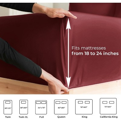 Burgundy California King Microfiber Deep Pocket Sheet Set