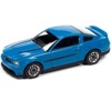 2012 Ford Mustang GT/CS Grabber Blue with Black Stripes "Modern Muscle" Limited Edition 1/64 Diecast Model Car by Auto World - 2 of 3