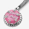 Sterling Silver Pink Birthday Cake Dangle Charm with CZ & Enamel - Gift for Her - 3 of 4