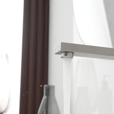 Brushed Nickel Widespread Double Handle Low-Arc Bathroom Faucet