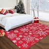 Washable Christmas Area Rug - Snowflake Carpet Holiday Decorative Velvet Foldable Coffee Table Accent Rug - Farmhouse, 4' x 6' - 2 of 4