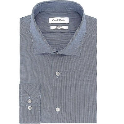 Calvin Klein Mens Non-Iron Stretch Button Down Dress Shirt