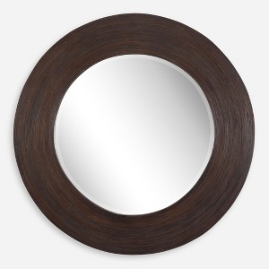 Uttermost Dutton Dark Walnut Round Mirror - 1 of 4