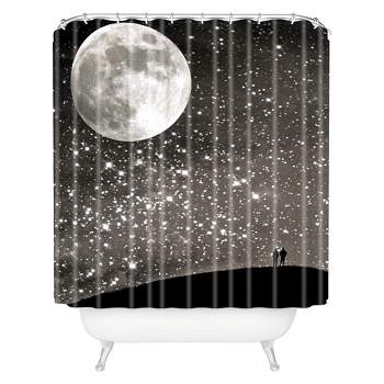 Love Under The Stars Shower Curtain Black - Deny Designs