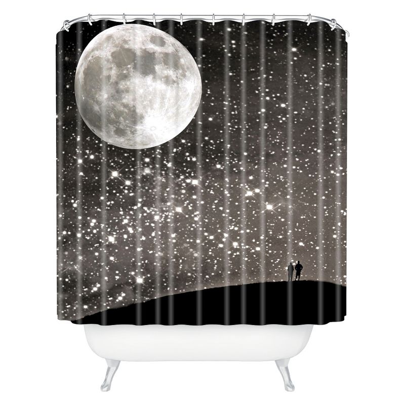 Love Under The Stars Shower Curtain Black - Deny Designs, 1 of 6