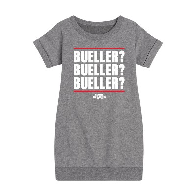 - Ferris Bueller's Day Off - Bueller Bueller Bueller Graphic Short Sleeve Fleece Dress