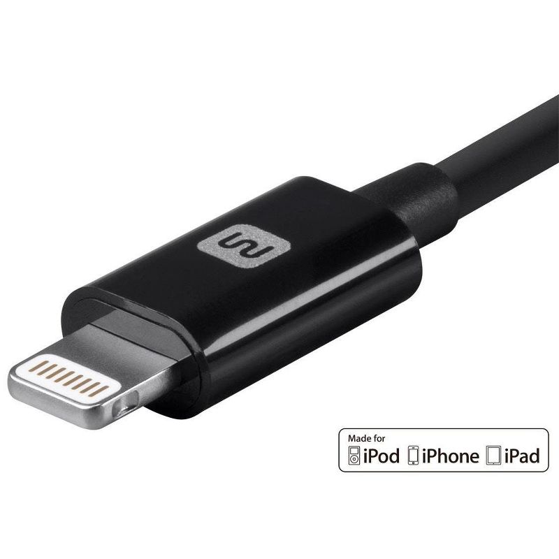 Monoprice Apple MFi Certified Lightning to USB Charge & Sync Cable - 6 Feet - Black | iPhone X, 8, 8 Plus, 7, 7 Plus, 6, 6 Plus, 5S - Select Series, 3 of 7