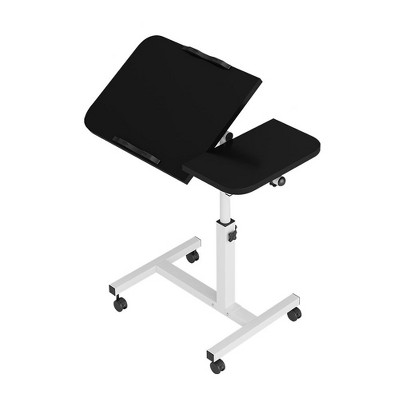 GAOMON Height Adjustable Standing Desk with Wheels,Mobile Overbed Table with Sturdy Metal Frame,Portable Laptop Desk for Home Office