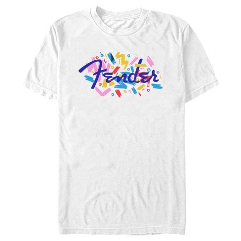 Men's Fender Retro Confetti Logo T-shirt - White - Medium : Target