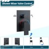 Square Matte Black Rain Shower Head with Handheld Spray - 10 Inch Stainless Steel Shower System with Ceramic Valve Core, 1.5m Hose - 2 of 4