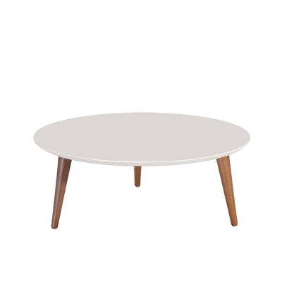 23.62" Moore Round Low Coffee Table Off-White - Manhattan Comfort