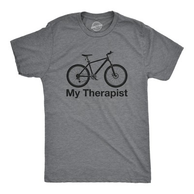 Mens My Therapist Bicycle T shirt Funny Biking Cycling Outdoors Graphic Tee - Crazy Dog Men's T Shirt