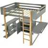 NicBex Twin Size Bunk Bed with Foldable Desk Wooden Bed Frame with Storage Shelves, Ladder and Full Length Guardrail, No Box Spring Required - 3 of 4