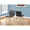 Monarch Specialties Dining Chair Set Of 2 Side Upholstered Kitchen Dining Room Pu Leather Look Metal Grey Chrome Contemporary Modern - 4 of 4