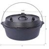 SEVOBAL Pots and Pans Seasoned Cast Iron Dutch Oven Outdoor Camping Deep Pot for Camping Fireplace Cooking BBQ Baking Campfire, Black, 10.6"*11"*6" - 2 of 4