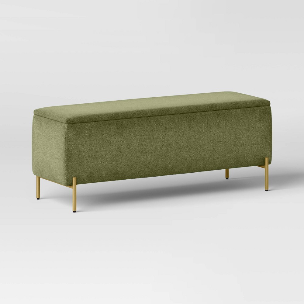 Ivy Upholstered Storage Bench Sage Green (FA) - Threshold™