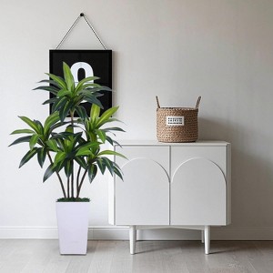 Dracaena Artificial Plant Indoor with Planter, Faux Dracaena Tree No Maintenance, Decorative Tall Fake Plants with Trunks and Realistic Leaves - 1 of 4