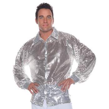Underwraps Costumes Silver Sequin Shirt Adult Costume