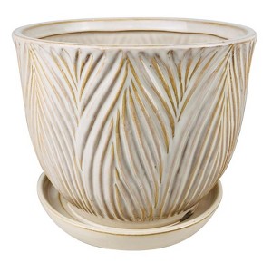 Border Concepts Ceramic Ferncliff Planter - 6.75 in. - White - Case of 4 - 1 of 1