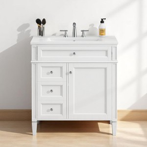 30" Bathroom Vanity with Sink ââ‚?MDF and Solid Wood Cabinet, Roman Legs,Undermount Ceramic Sink,Freestanding Cabinet - 1 of 4