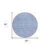Sky Blue And Ivory Floral Washable Indoor Outdoor Area Rug - 3 of 4