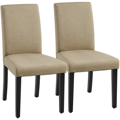 Yaheetech Set of 2 Armless Upholstered Dining Chairs with Solid Wood Legs