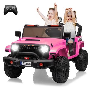 24V Electric Ride On Car for Kids, 4WD 20.5in 2-Seater with Extendable Body, 13in Anti-Slip Tires, LED Lights, Music, Parental Remote, for Ages 3-8 - 1 of 4