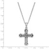 Black Bow Jewelry Rhodium Plated Sterling Silver Pillar Cross Ash Holder Necklace, 18in - 3 of 4